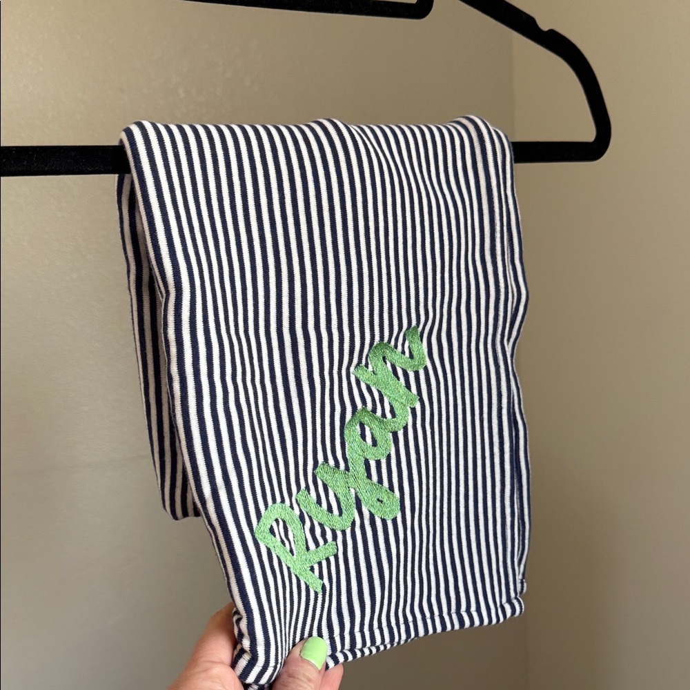 Custom Striped Blanket/Swaddle: “Ryan” Embroidery